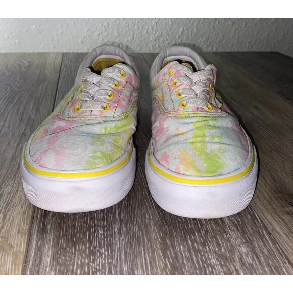 Vans Juniors Youth US Size 4 Elastic Tie Dye Canvas Cyber Yellow Sneaker Shoes - Picture 3 of 11
